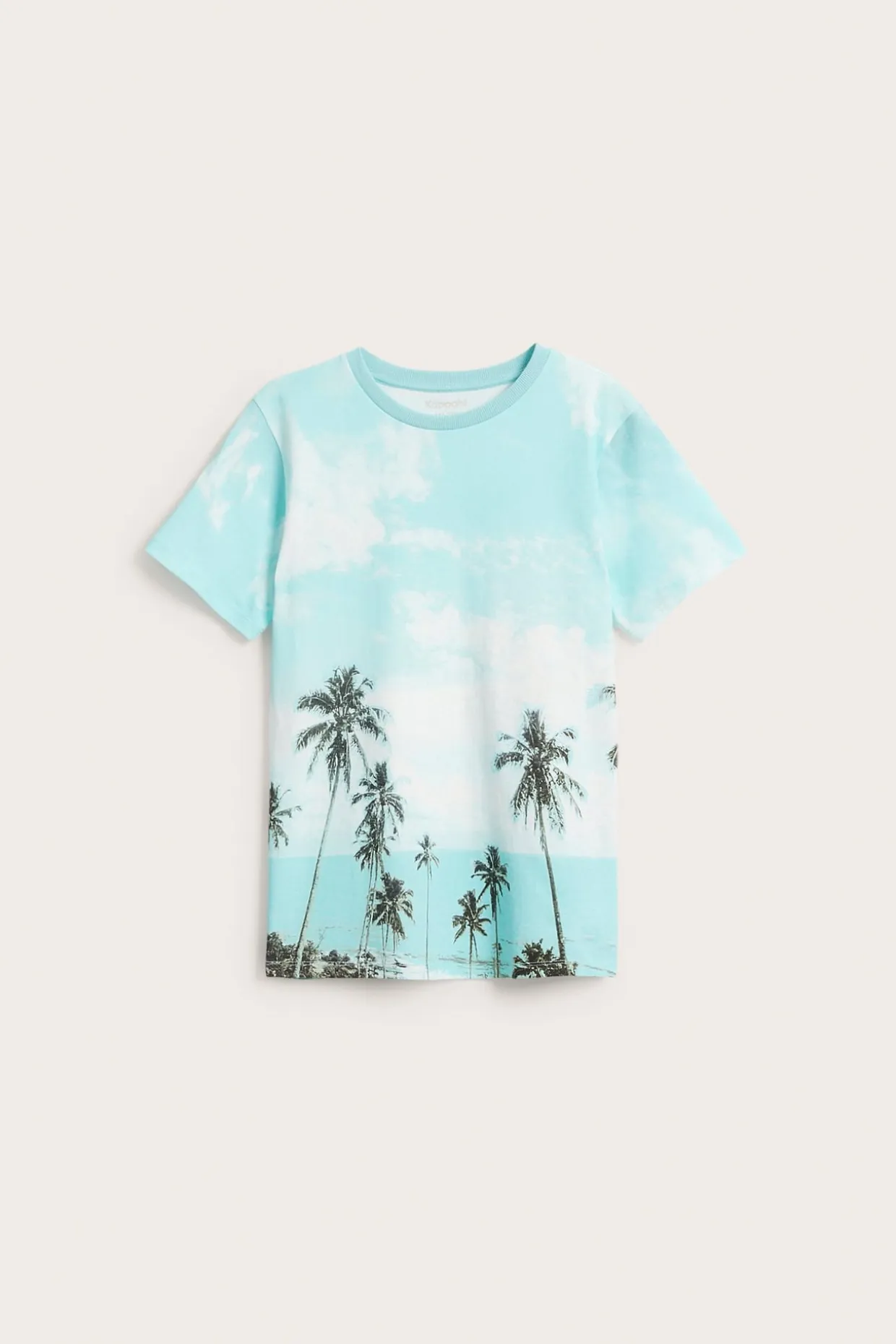 T-shirt z dzianiny bawełnianej, z motywem palm