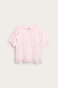 T-shirt z koronkowymi detalami