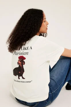 T-shirt z nadrukiem „Je t'aime Paris”