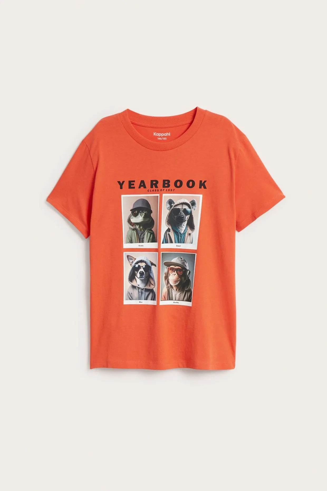 T-shirt z nadrukiem w zwierzęta, z bawełnianej dzianiny