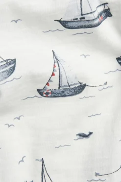 T-shirt z trykotu slub, w żaglówki