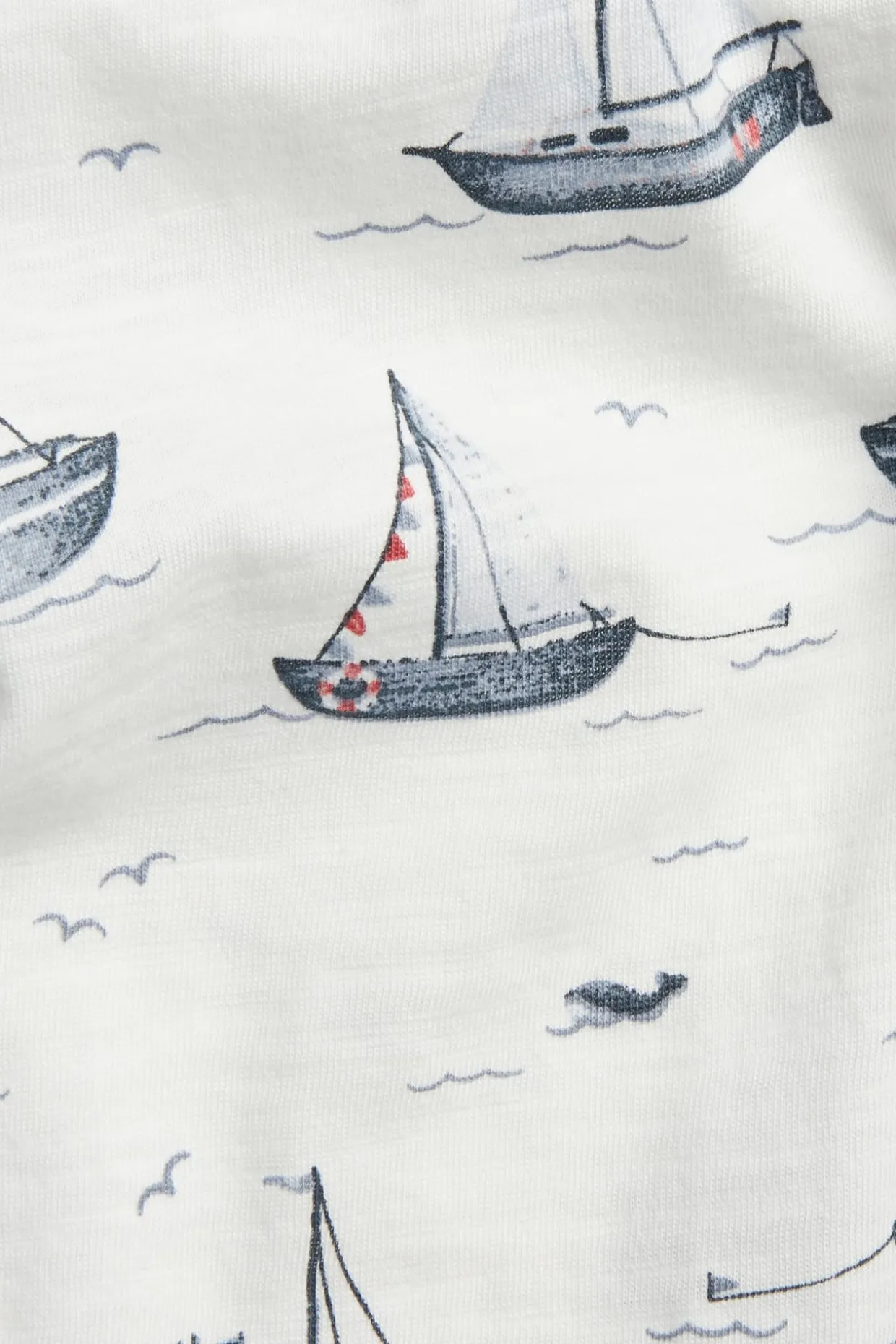 T-shirt z trykotu slub, w żaglówki
