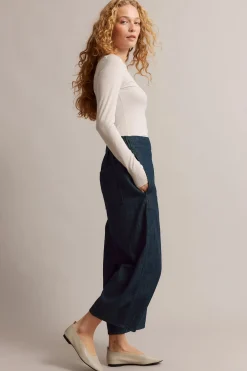 Wciągane jeansy barrel fit cropped