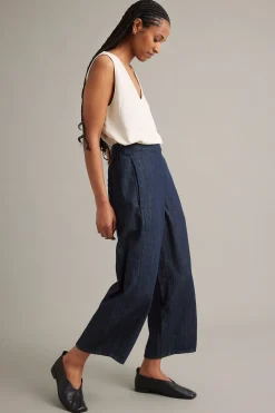 Wciągane jeansy barrel fit cropped