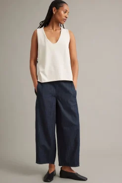 Wciągane jeansy barrel fit cropped