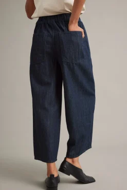 Wciągane jeansy barrel fit cropped
