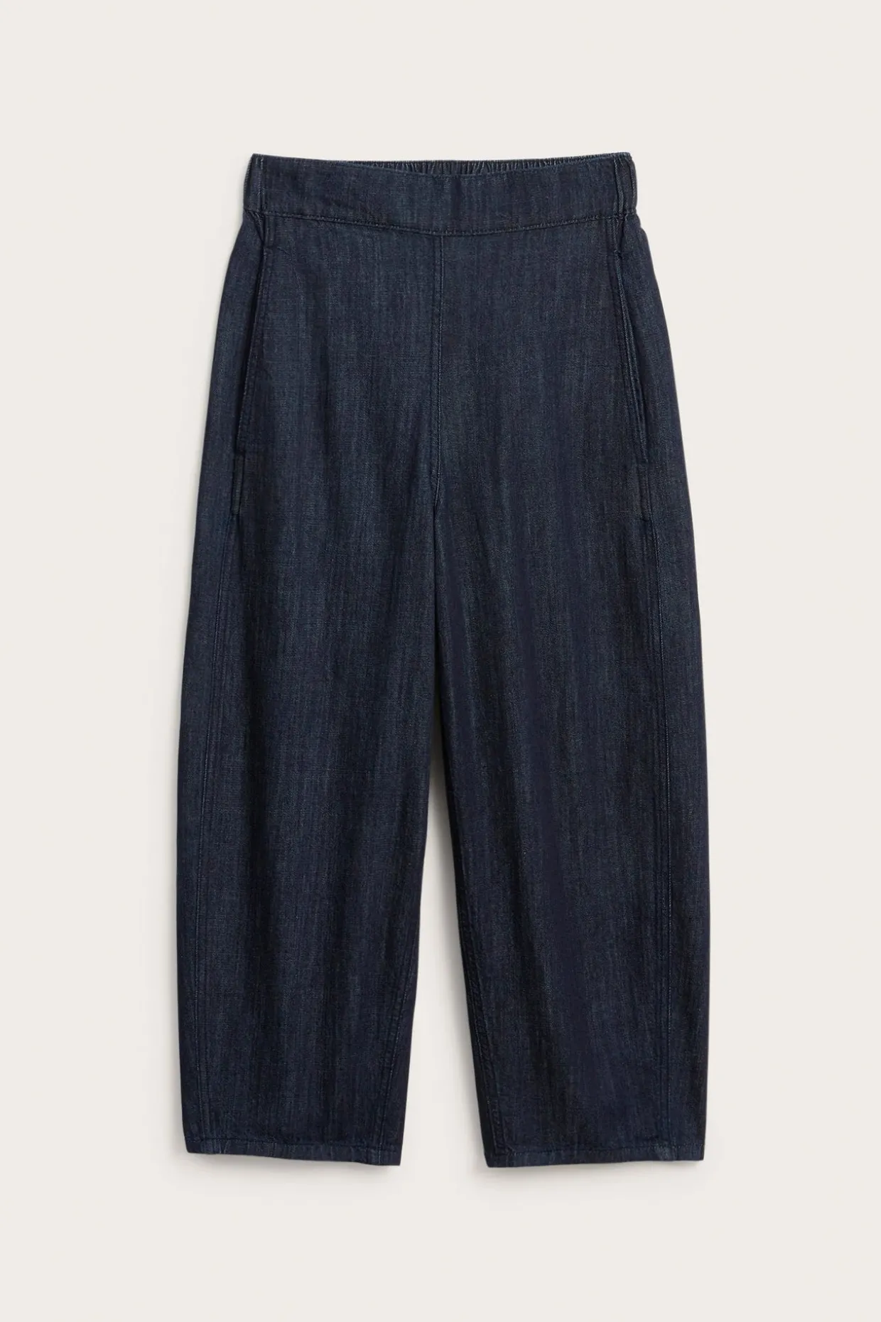 Wciągane jeansy barrel fit cropped