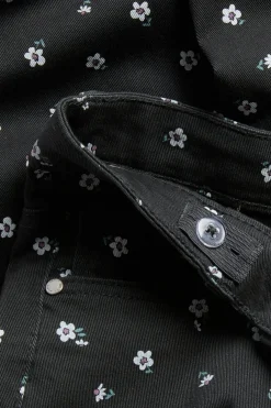 Wzorzyste dżinsy z twillu, model bootcut