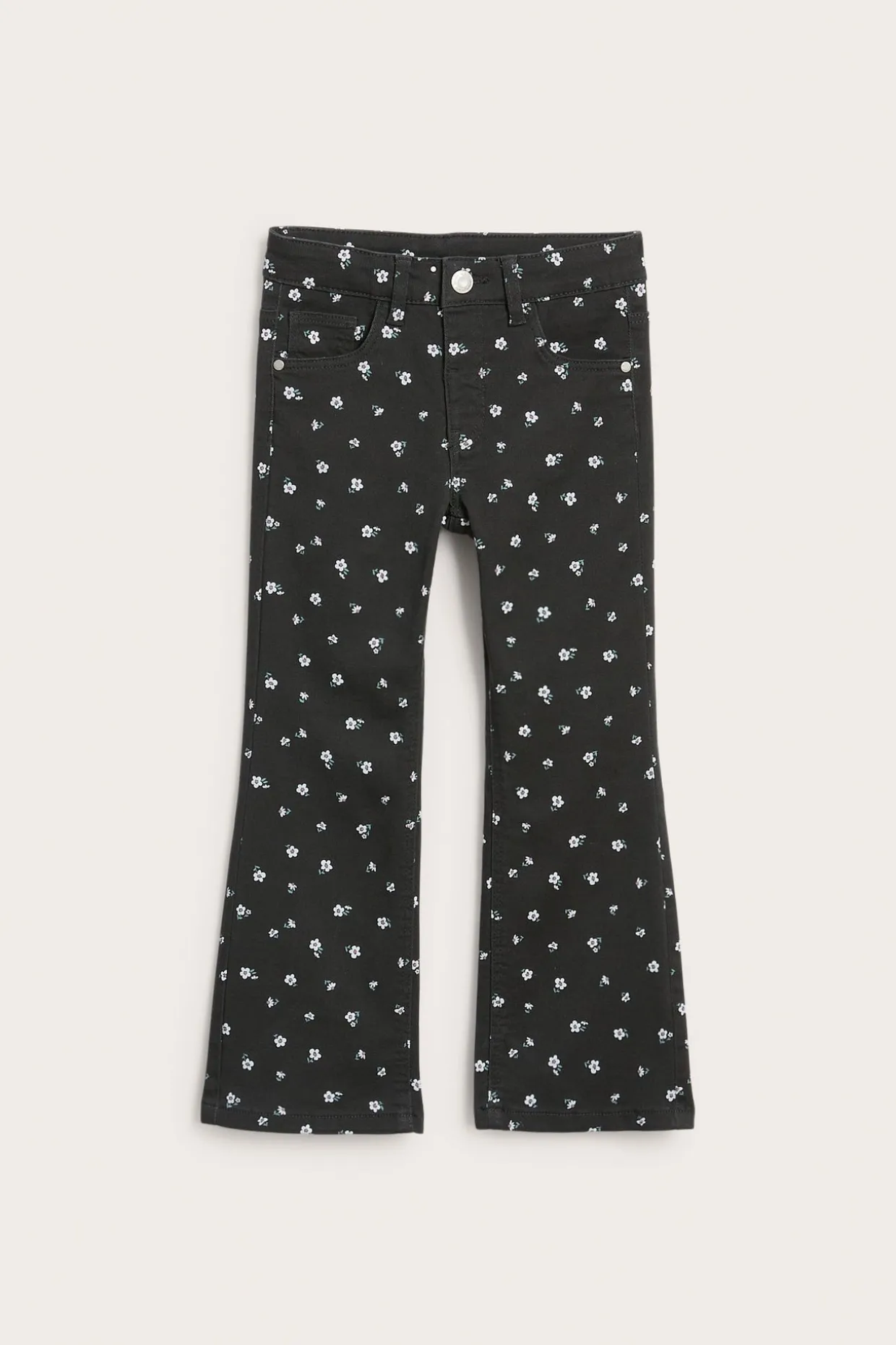 Wzorzyste dżinsy z twillu, model bootcut